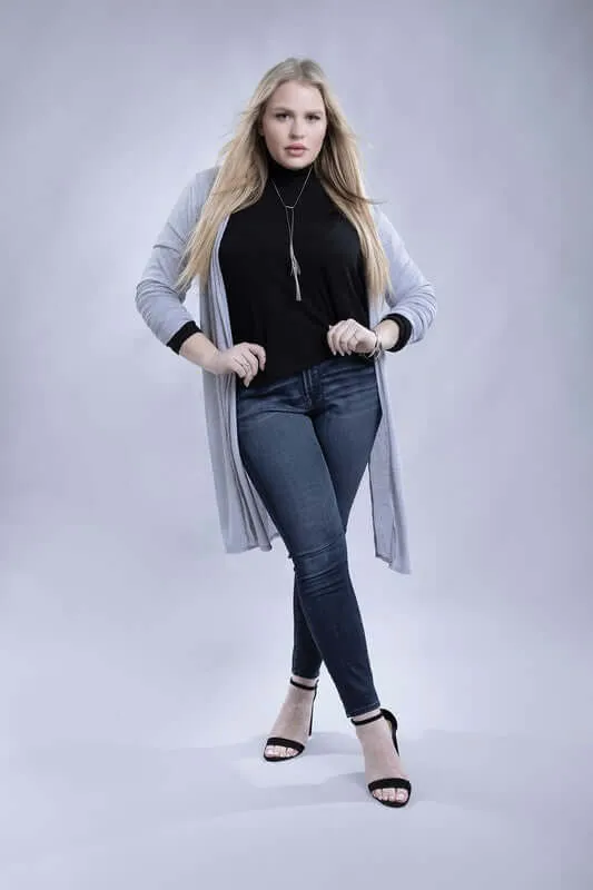Plus size Everyday Side Slits Cardigan