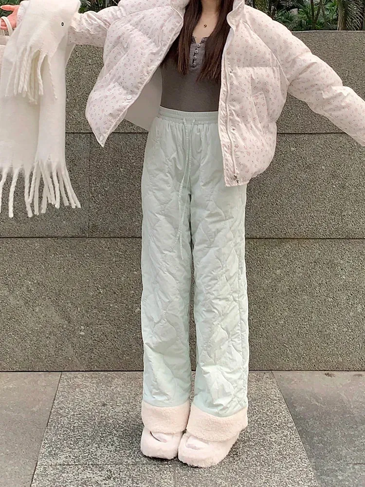 Puffer Thick Fleece Warm Pants