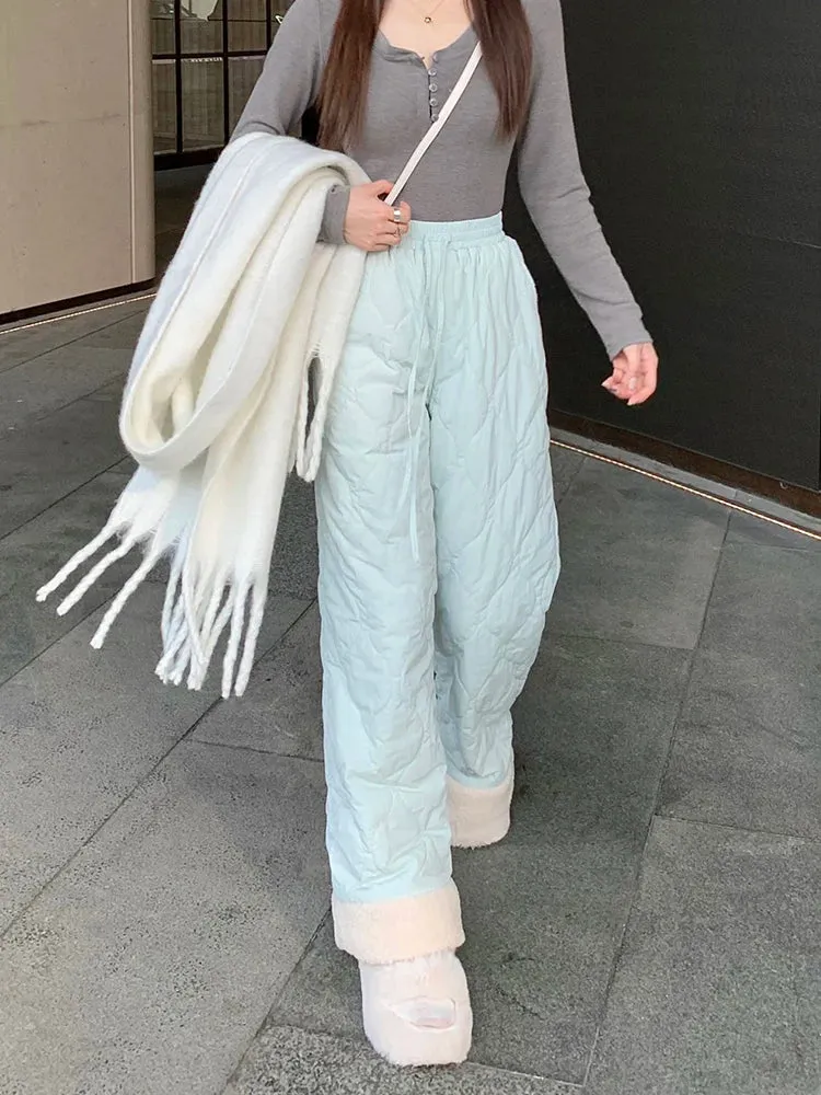Puffer Thick Fleece Warm Pants