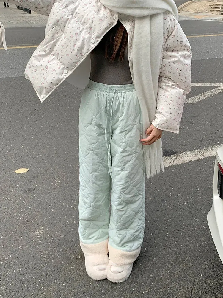 Puffer Thick Fleece Warm Pants