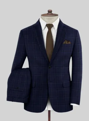 Reda Gulf Blue Checks Wool Suit