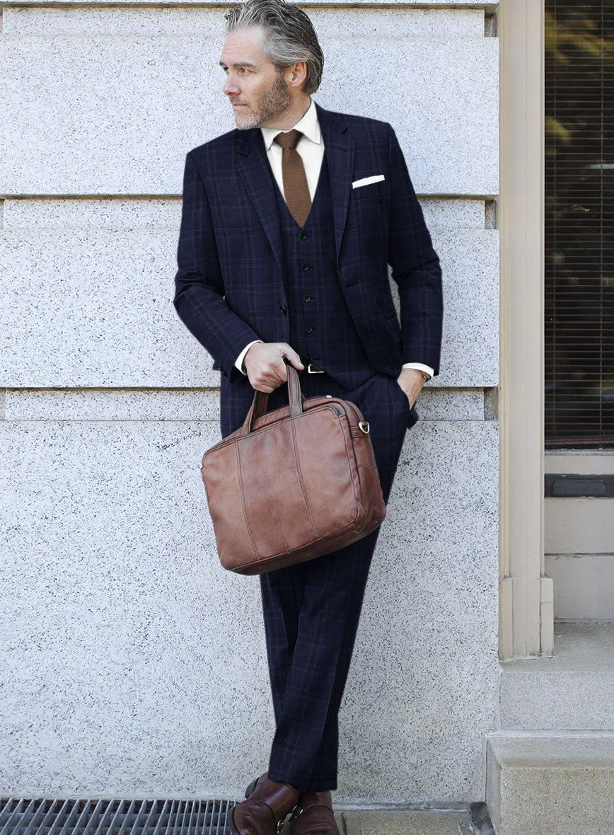 Reda Gulf Blue Checks Wool Suit