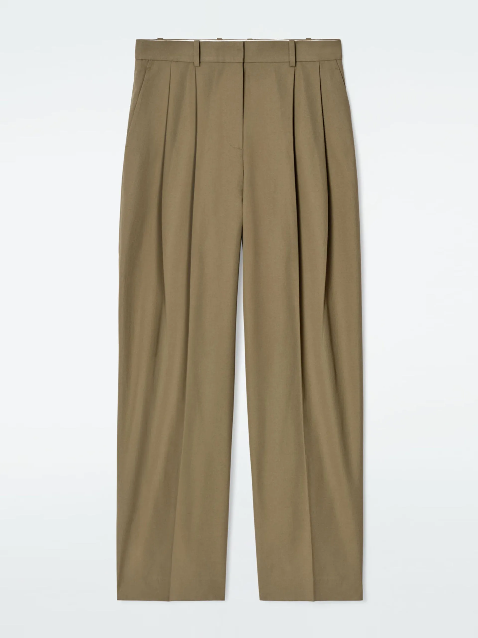 Relaxed cotton wide-leg trousers