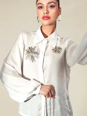 Rhinestone Embellished Shirt