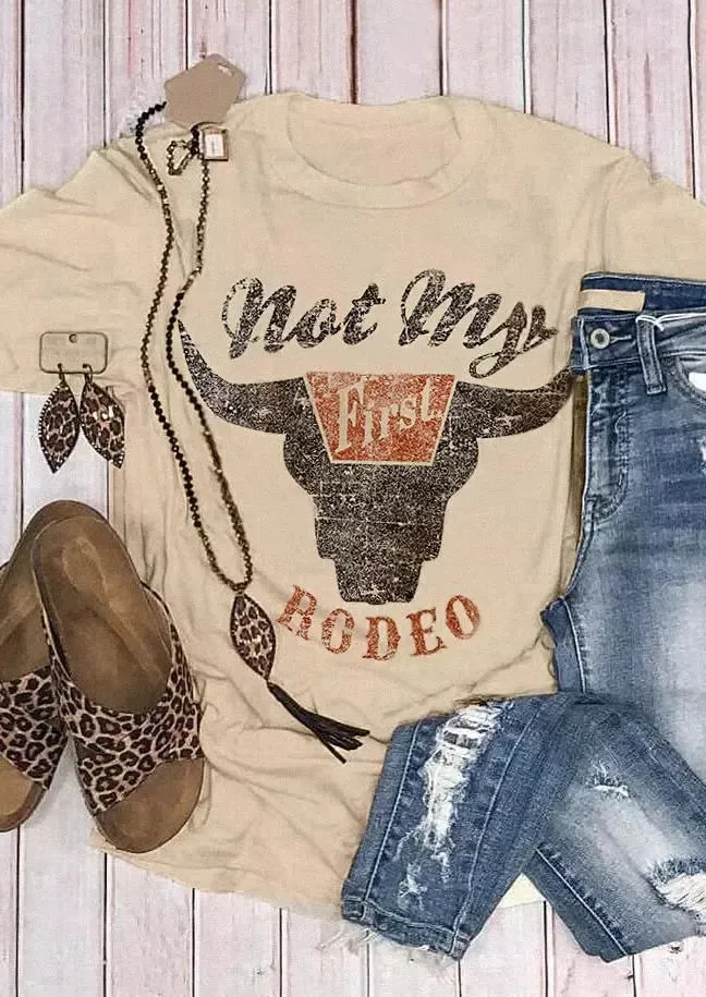 Rodeo Graphic Tee for Women – Steer Skull Western Vintage Country Music T-Shirt, Cowboy Graphic Tops
