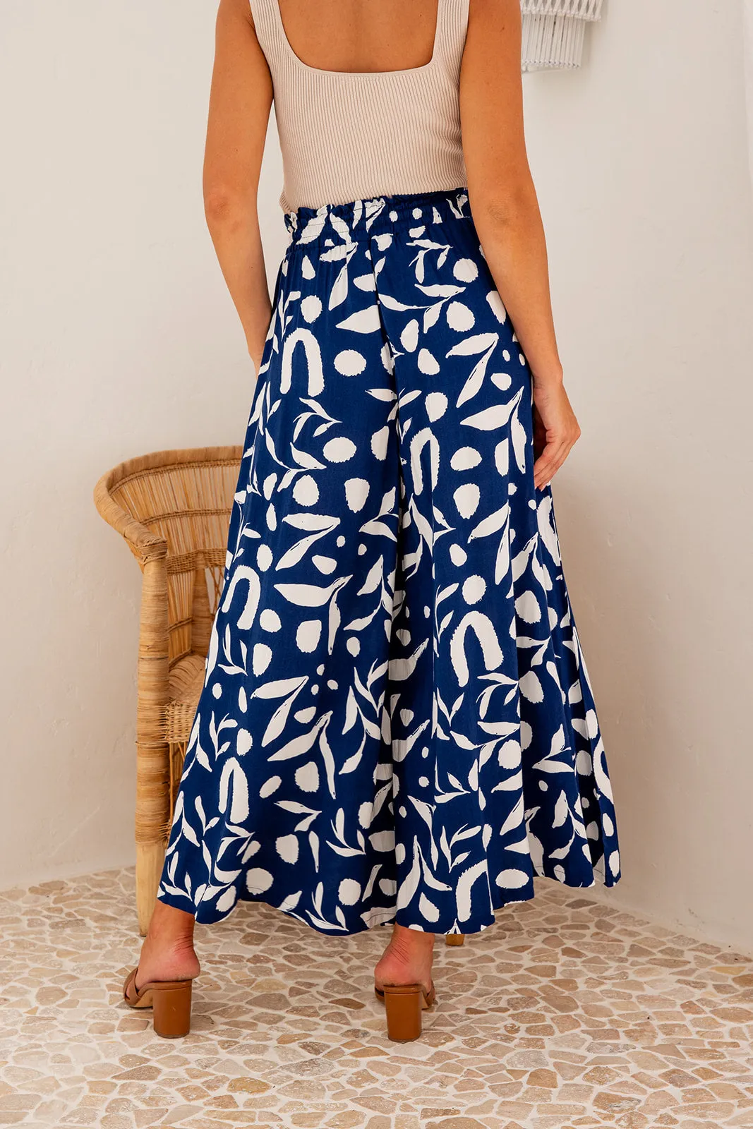 Sadie Wide Leg Pants- Navy