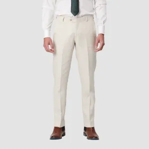 Savile Row Tailored Fit Mens Jesse Trouser in Beige Linen