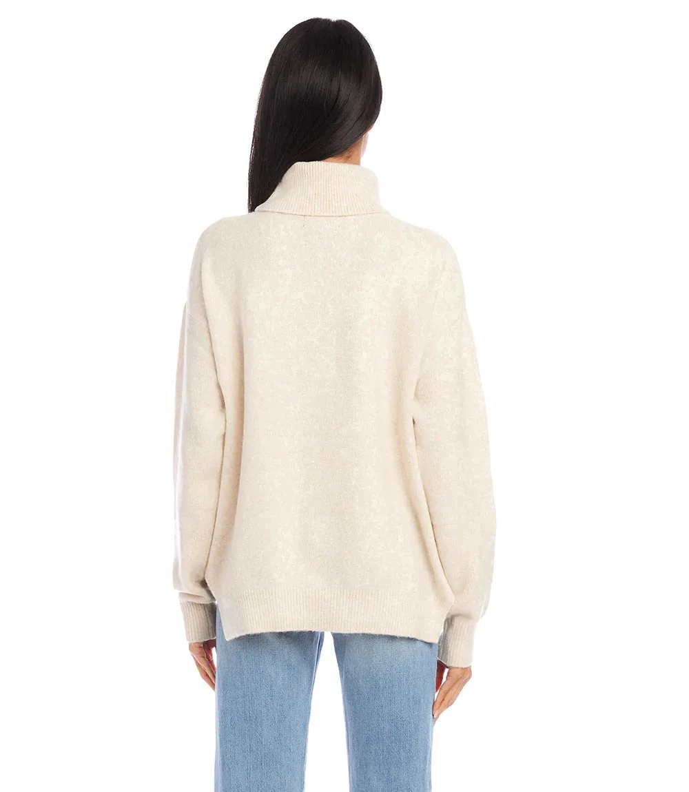 Sawyer Sand Turtleneck Sweater - Karen Kane 4L89623