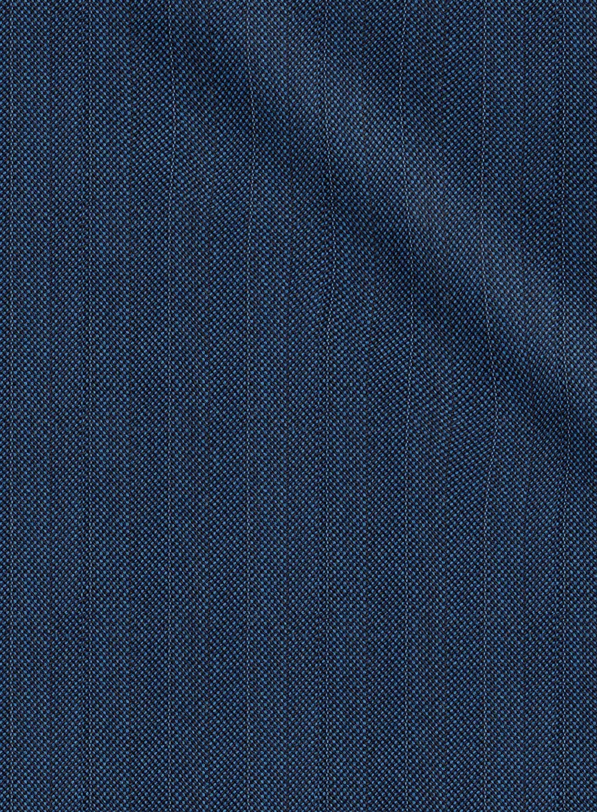 Scabal Tornado Herringbone Casa Blue Wool Suit