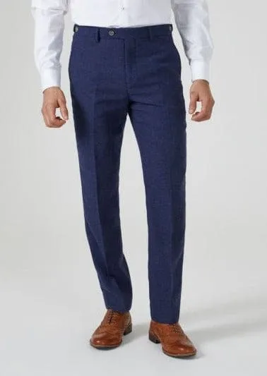 Skopes Jude Navy Herringbone Tweed Tailored Trousers