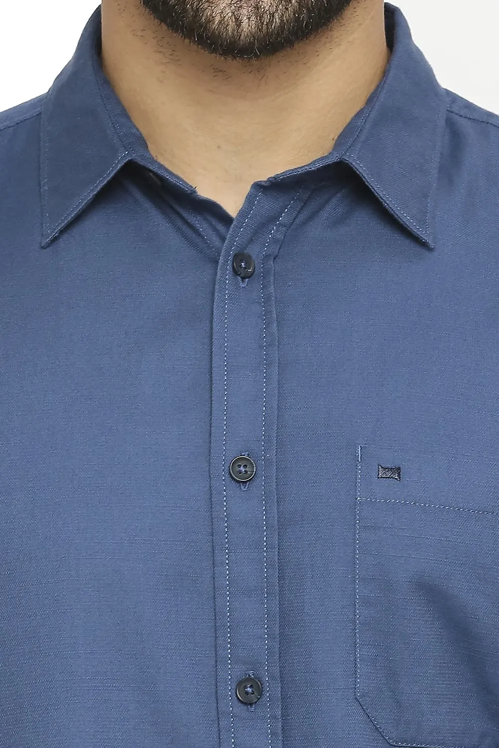 Slim Fit Cotton Broken Twill Halfsleeves Shirt
