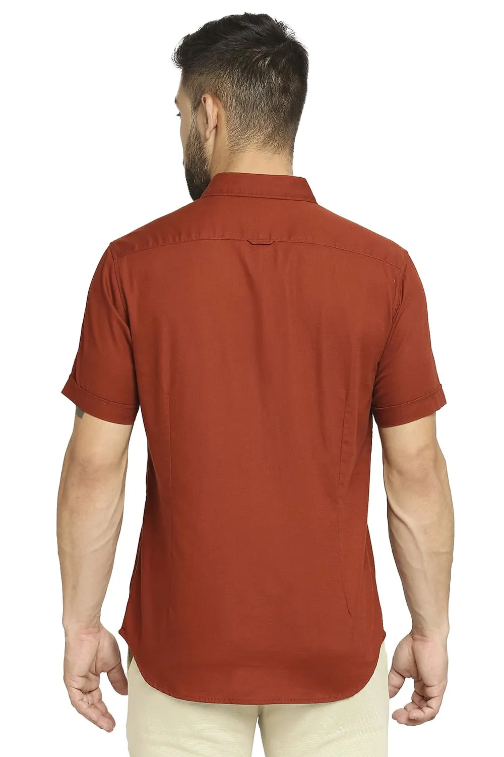 Slim Fit Cotton Broken Twill Halfsleeves Shirt