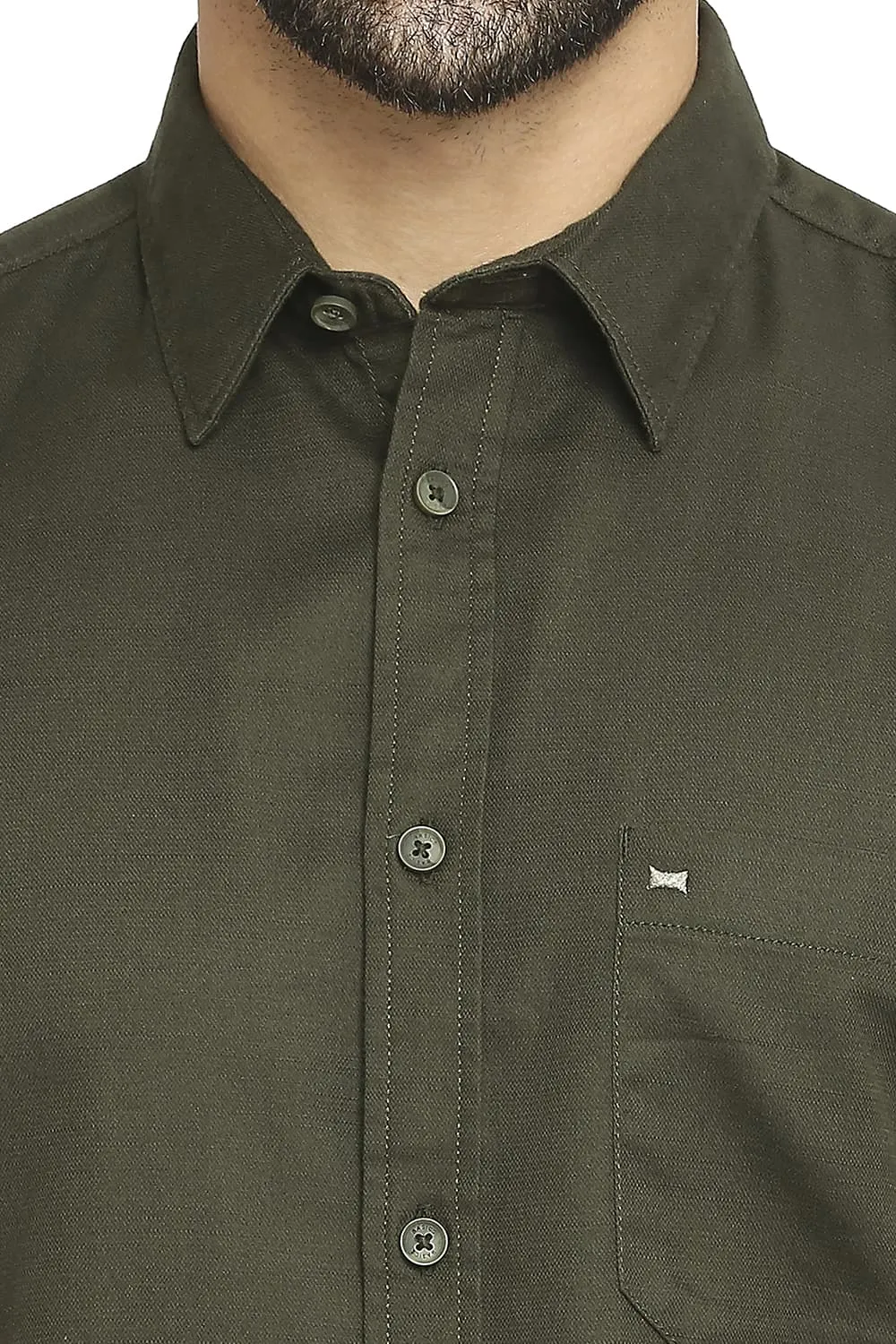 Slim Fit Cotton Broken Twill Halfsleeves Shirt