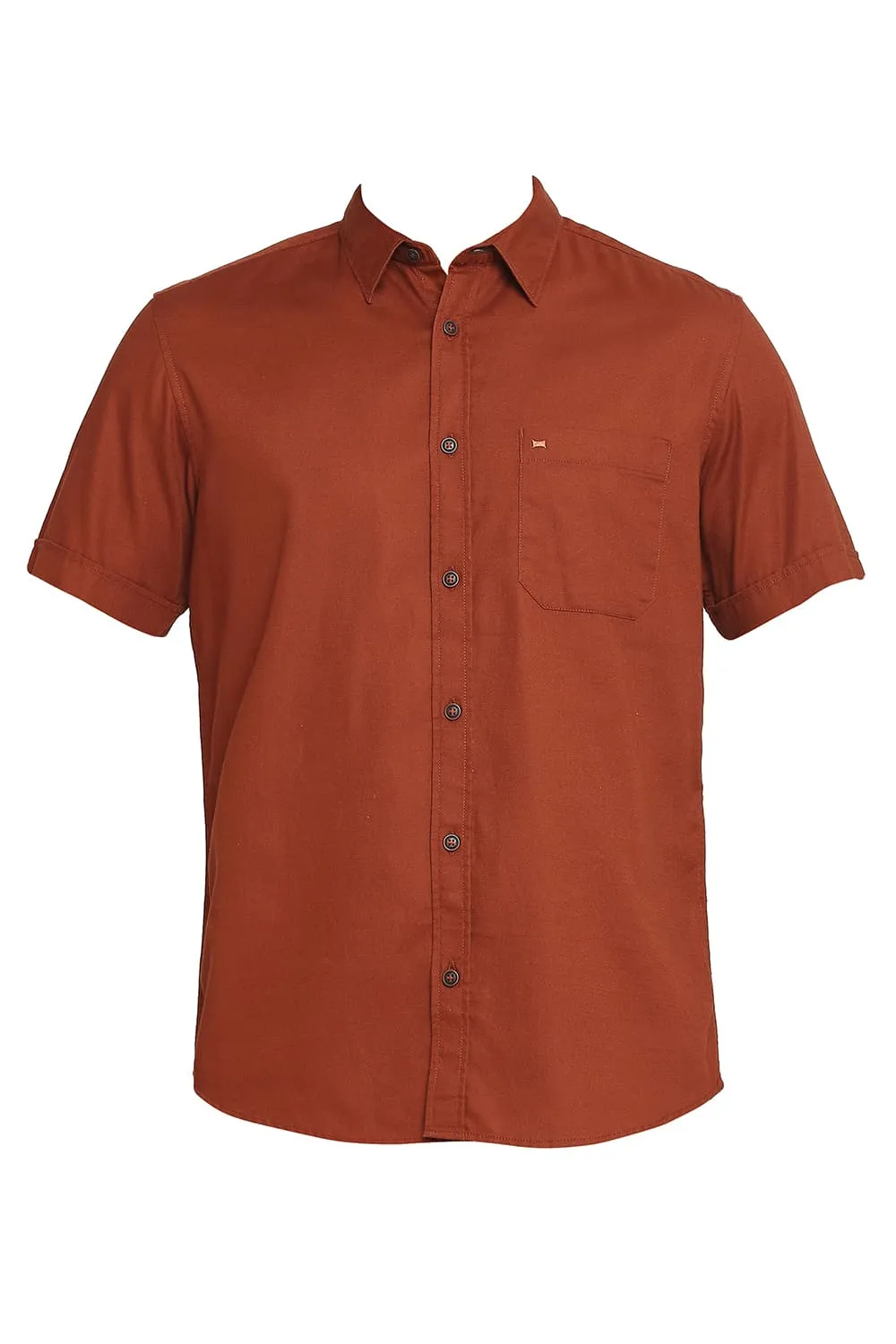 Slim Fit Cotton Broken Twill Halfsleeves Shirt