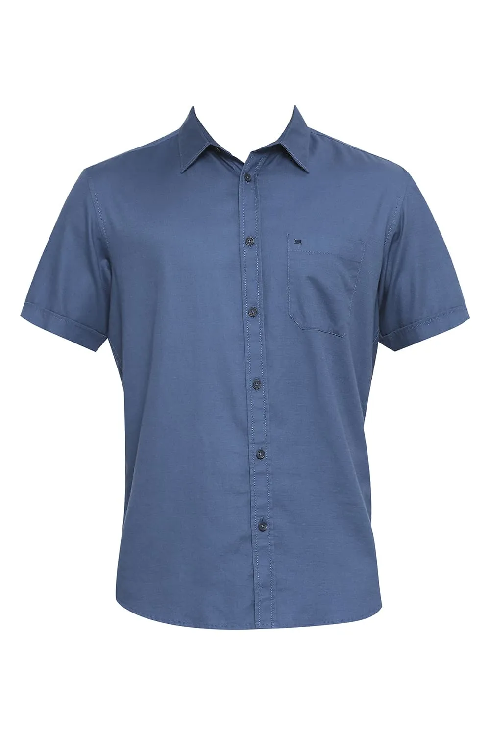Slim Fit Cotton Broken Twill Halfsleeves Shirt