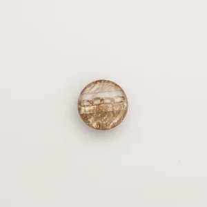 Small Beige Chain Round Button