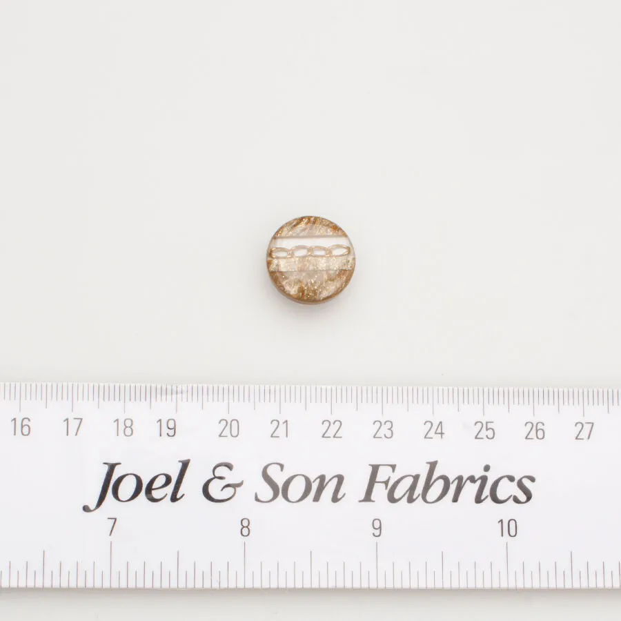 Small Beige Chain Round Button