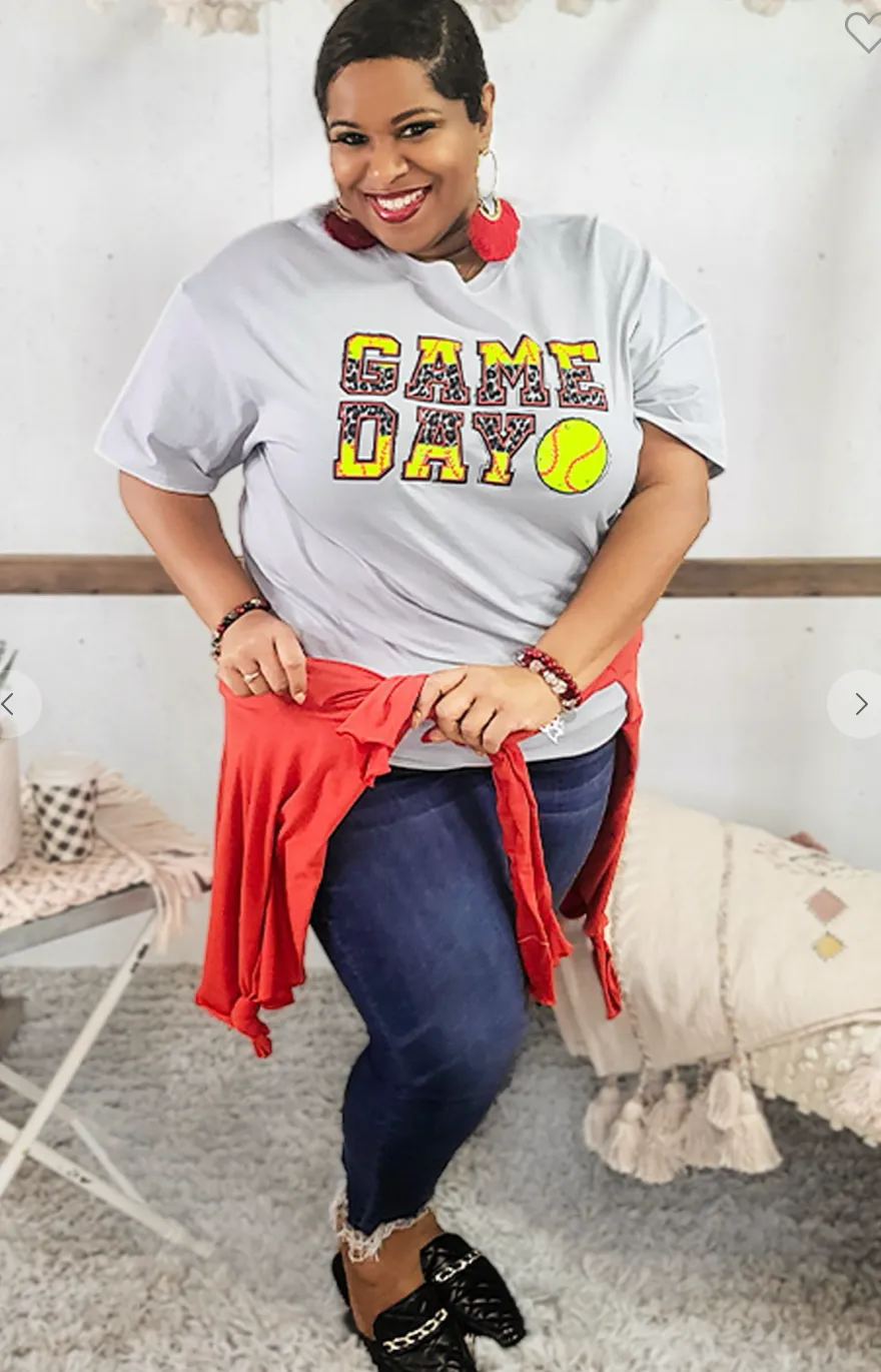 Softball Game Day- Lt Grey