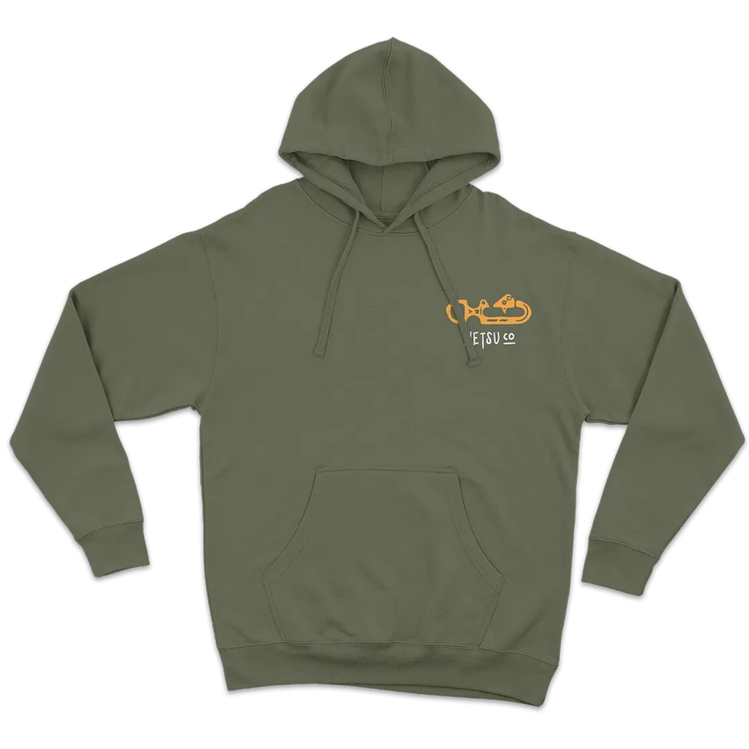 Static Line Bites Green Hoodie