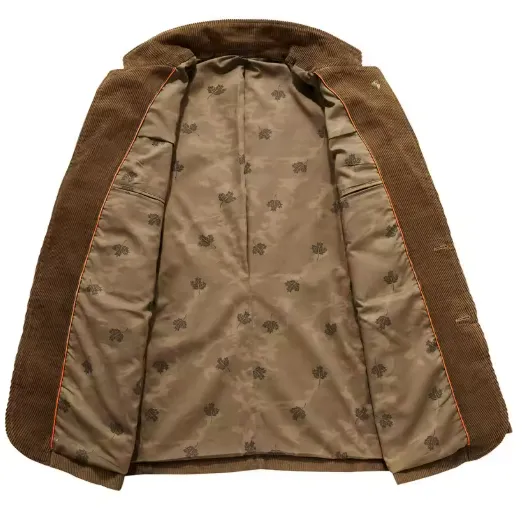 Stylish Men's Corduroy Blazer with Buttoned Design