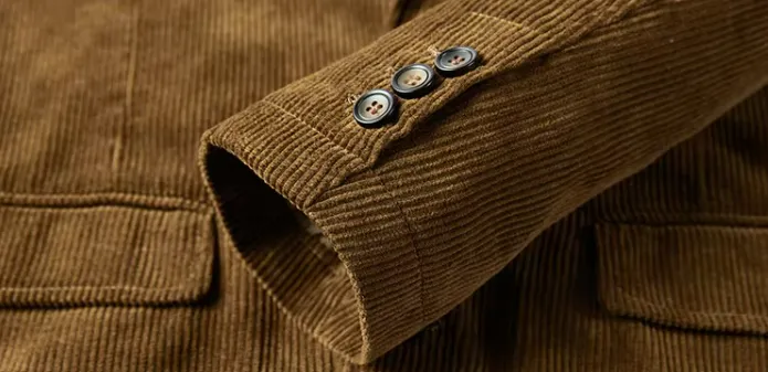 Stylish Men's Corduroy Blazer with Buttoned Design