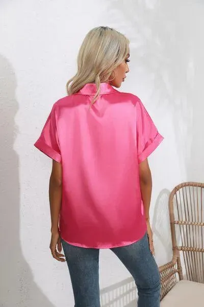 Stylish Short Sleeve Women's Collared Shirt | Fashion Relaxed Style