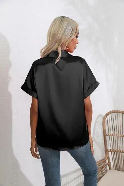 Stylish Short Sleeve Women's Collared Shirt | Fashion Relaxed Style