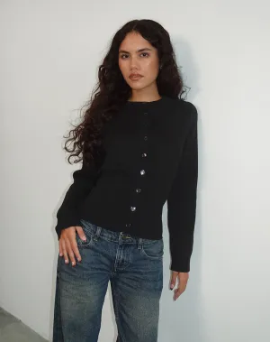 Subra Long Sleeve Cardigan in Black