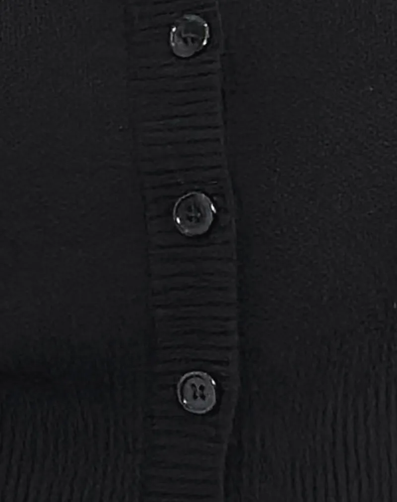 Subra Long Sleeve Cardigan in Black