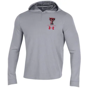 Texas Tech Red Raiders Under Armour Gray 1/4 Zip Sideline Waffle Hoodie Pullover