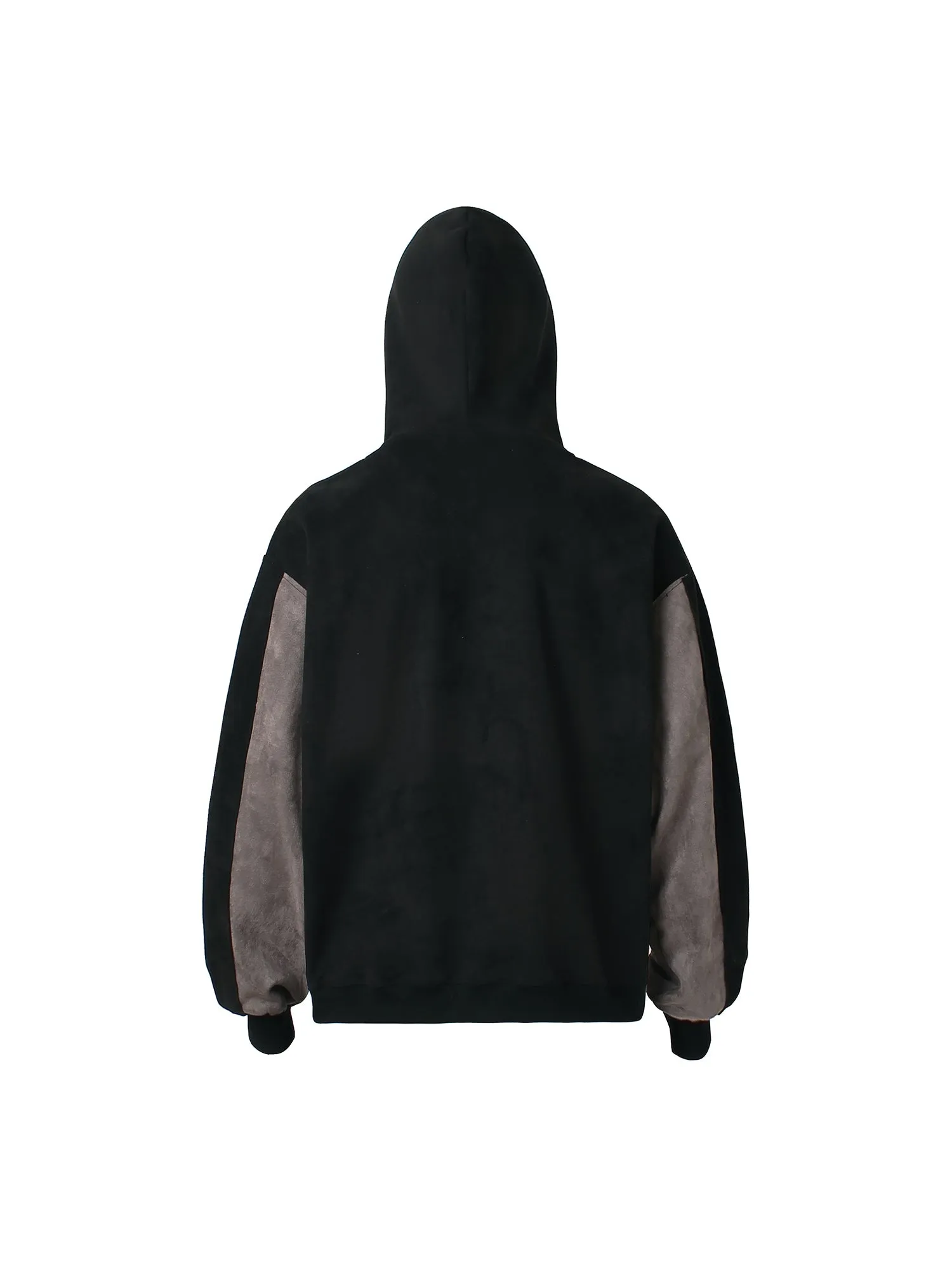 Thesupermade Flame Cross Patchwork Spliced Hoodie