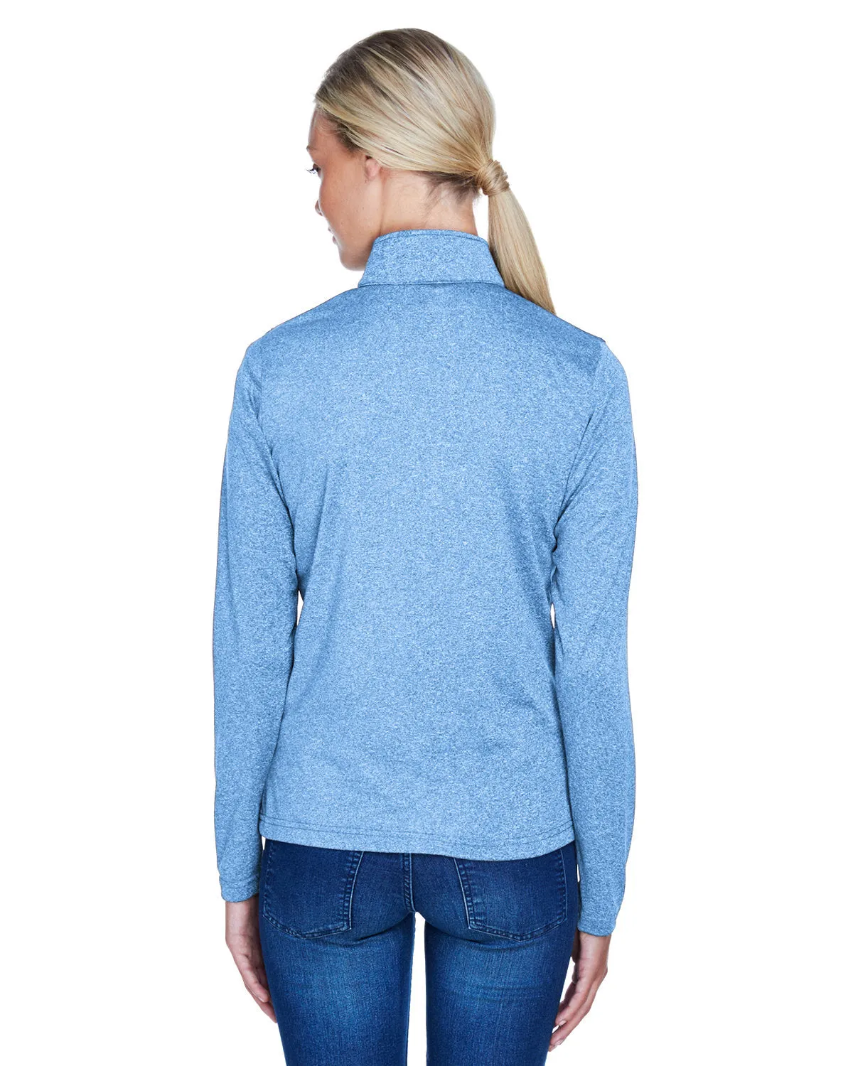 UltraClub 8618W Ladies' Cool & Dry Heathered Performance Quarter-Zip