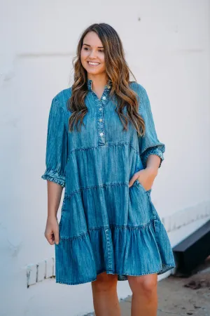 Uncle Frank: Denim Dress in Indigo 74586