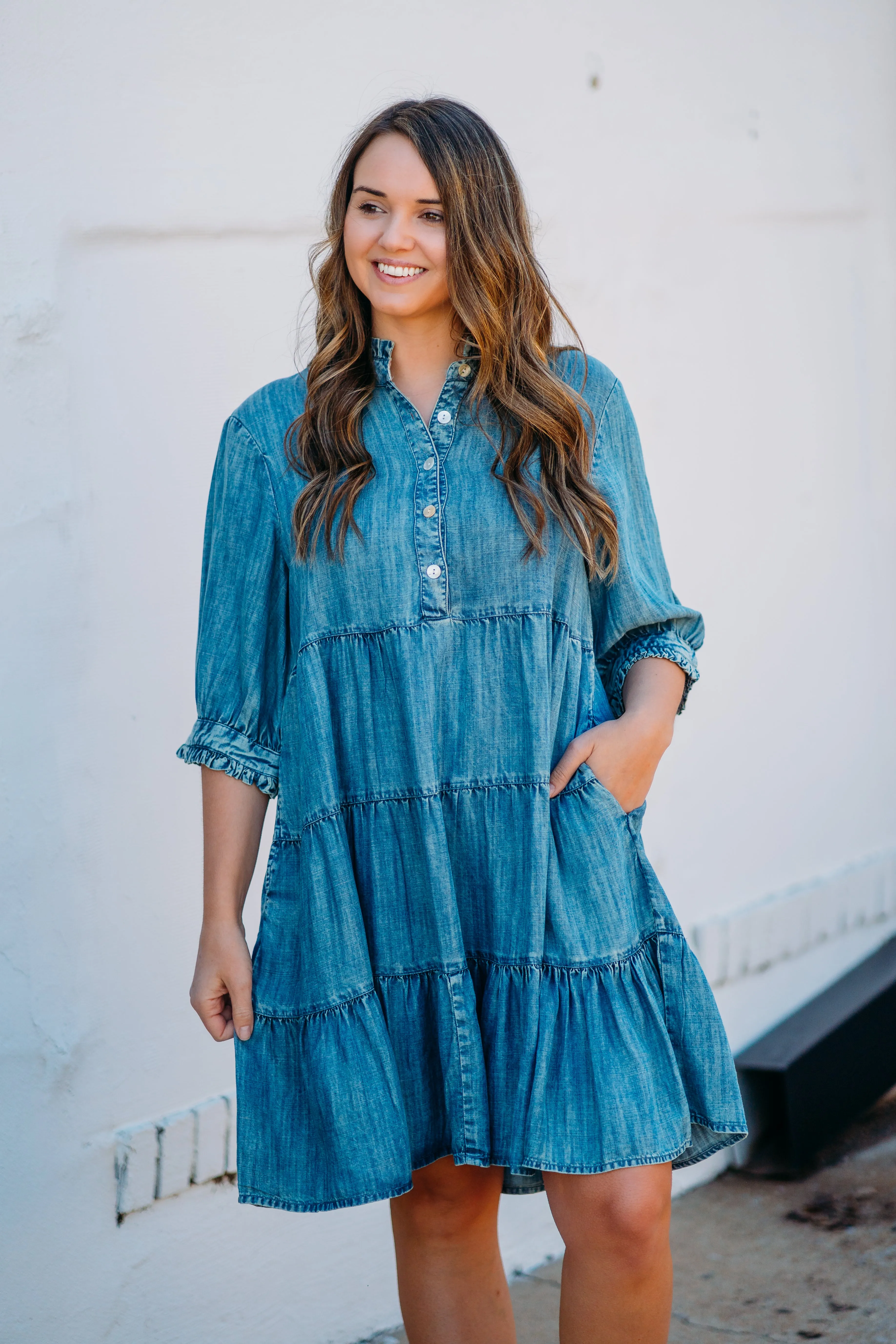 Uncle Frank: Denim Dress in Indigo 74586