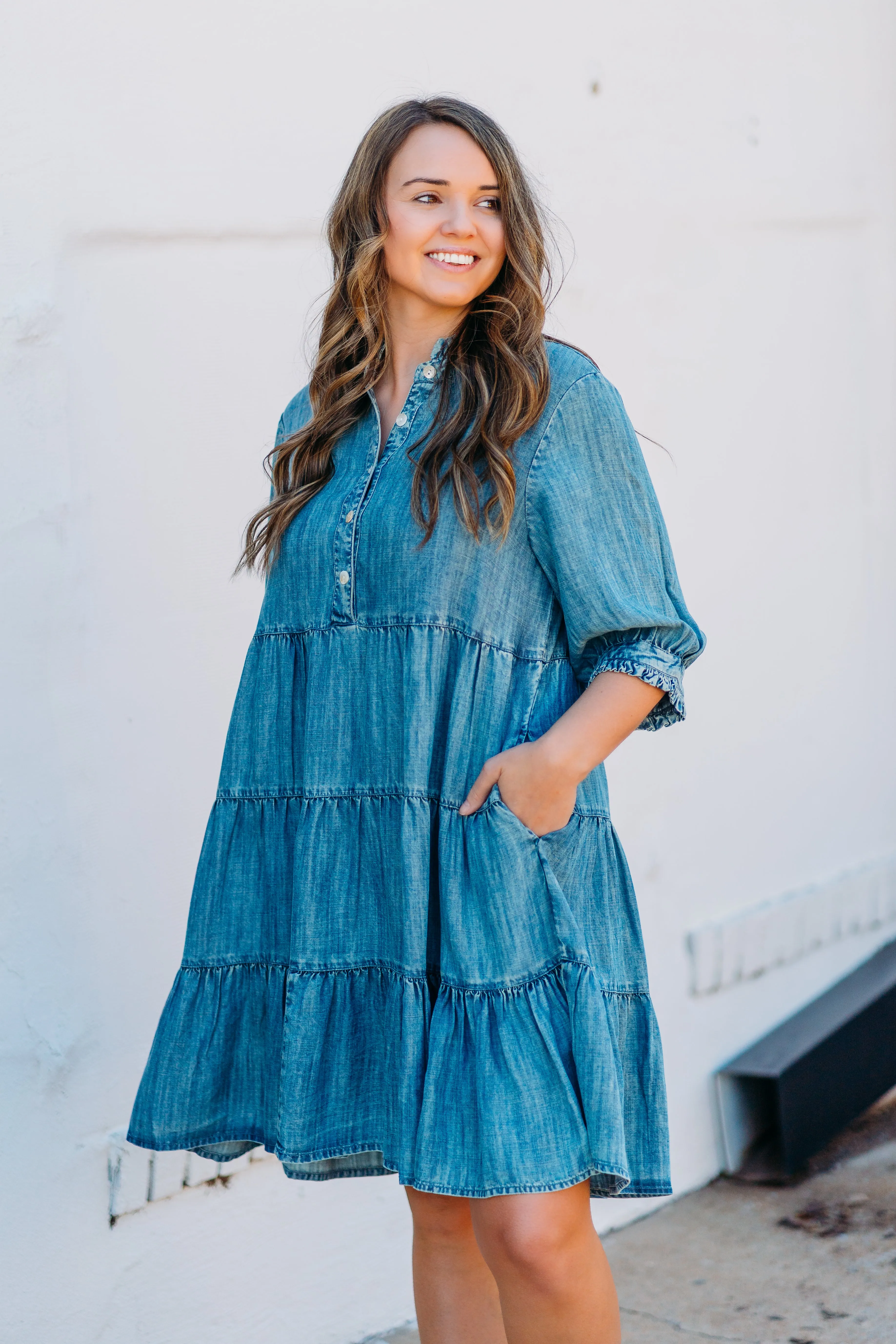 Uncle Frank: Denim Dress in Indigo 74586