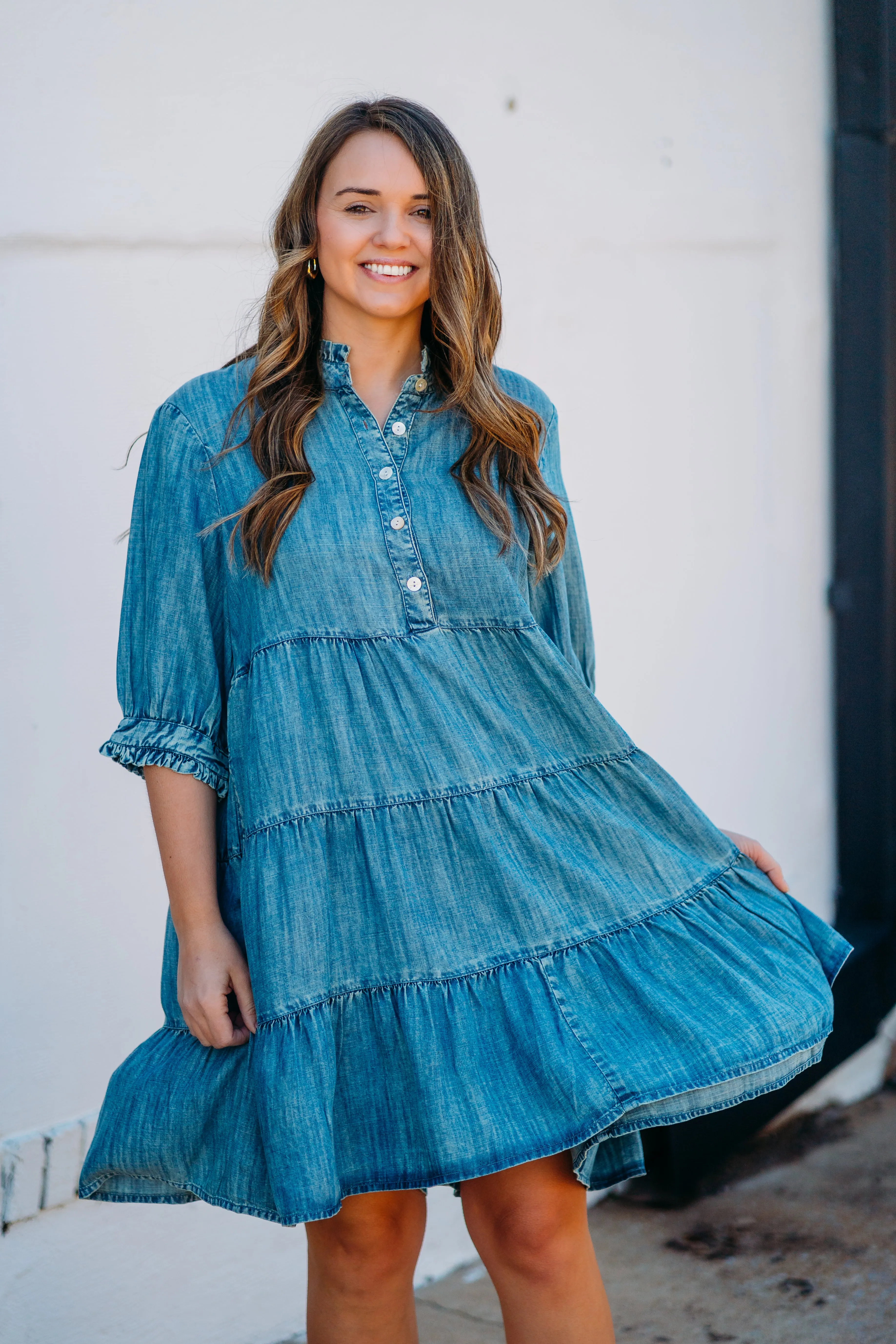 Uncle Frank: Denim Dress in Indigo 74586
