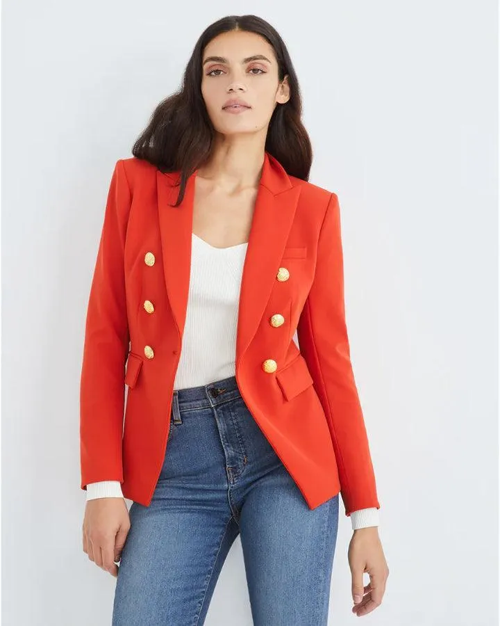 Veronica Beard Miller Dickey Jacket Flame Red