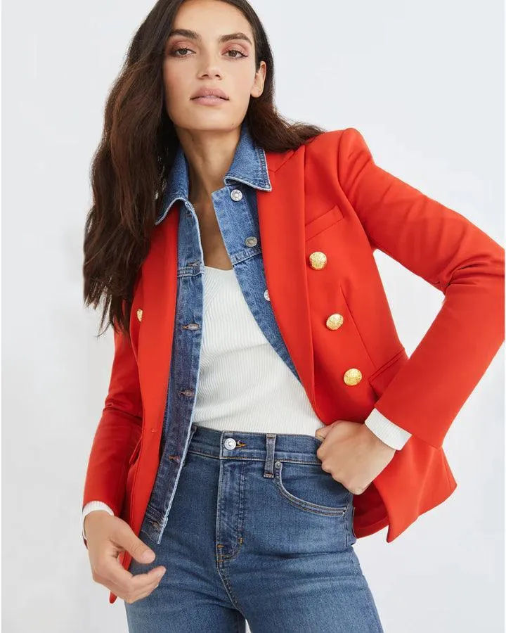 Veronica Beard Miller Dickey Jacket Flame Red
