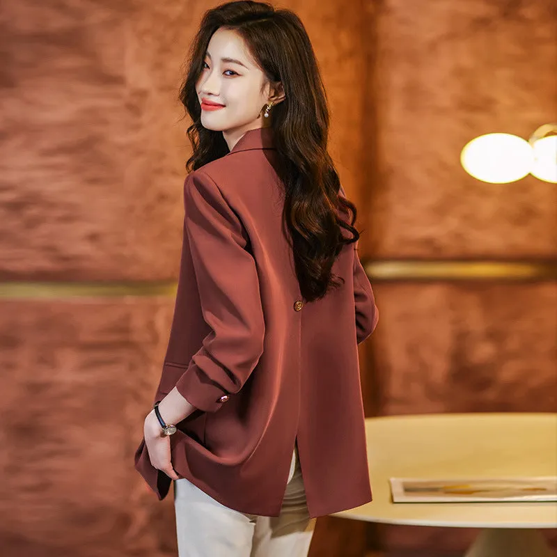 Women's Elegant One Button Button Suit Jacket