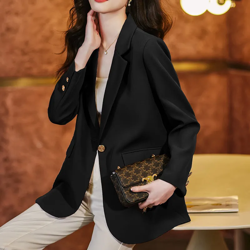 Women's Elegant One Button Button Suit Jacket