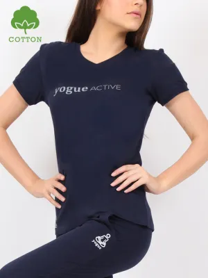 Yogue Active Navy V-Neck T-Shirt